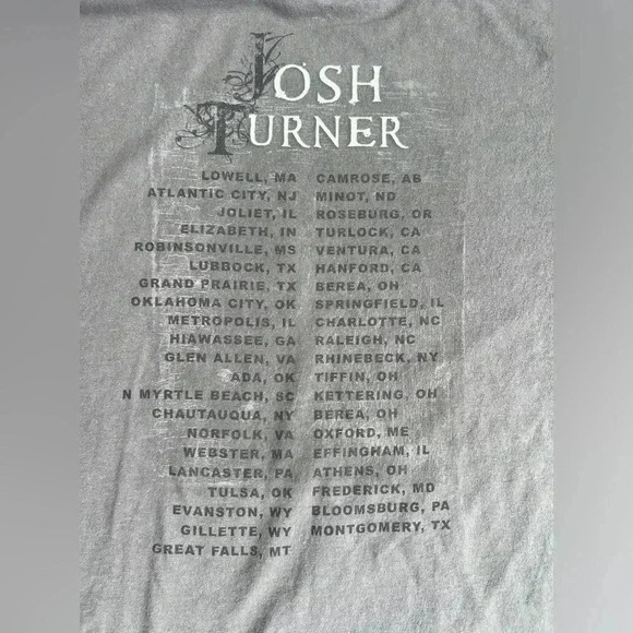 **Final Sale** Gildan Josh Turner Concert Tour T-Shirt Short Sleeve Gray Size M - Picture 5 of 6